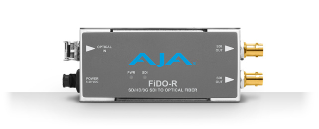AJA FIDO-R-MM Single channel Optical fiber Multi Mode to SD/HD/3G SDI with dual outputs