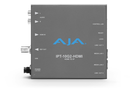 AJA IPT-10G2-HDMI HDMI to SMPTE ST 2110 video and audio encoder with hitless switching