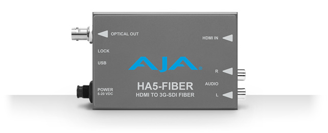 AJA HA5-FIBER HDMI to ST fiber, 3G/HD/SD over fiber protocol