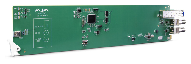 AJA OG-FIDO-T 1-Channel 3G-SDI to single mode LC-fiber transmitter, dashboard support