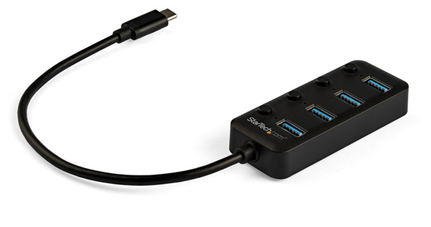 STARTECH Hub - USB C 4-Port with On/Off Switches