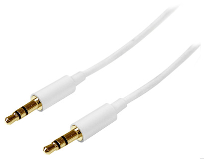 STARTECH 1m White Slim 3.5mm Stereo Audio Cable
