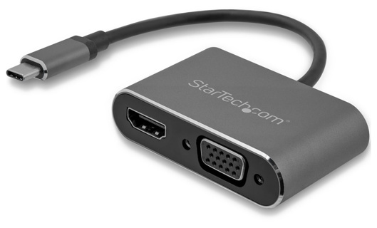 STARTECH USB C to VGA and HDMI Adapter - Aluminum
