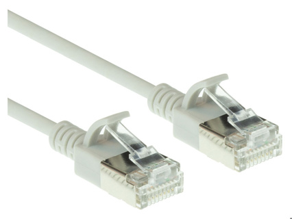 ACT Grey 5 meter LSZH U/FTP CAT6A datacenter slimline patch cable snagless with RJ45 connectors
