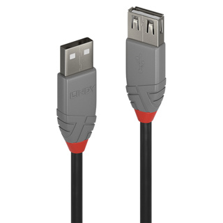 LINDY 0.5m USB 2.0 Type A Extension Cable, Anthra Line