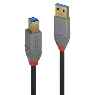 LI 36740 LINDY  USB 3.2 Type A to B Cable, 5Gbps, Anthra Line