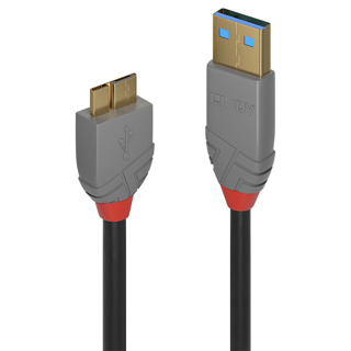 LINDY 2m USB 3.2 Type A to  Micro-B Cable, 5Gbps, Anthra Line