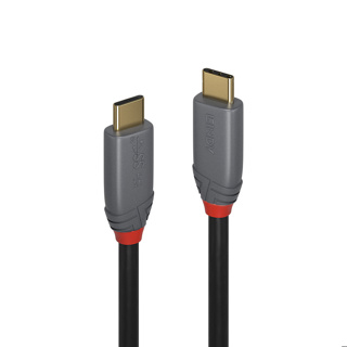LINDY USB 3.2  Type C to C Cable, 20Gbps, 5A, PD, Anthra Line
