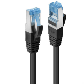 LINDY 0.3m Cat.6A S/FTP TPE  Network Cable, Black