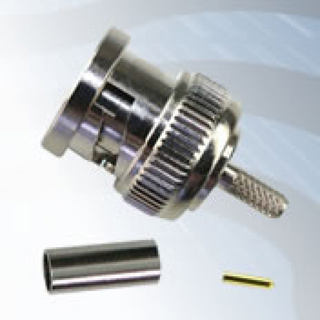 GIGATRONIX BNC Crimp Plug, Integral Pin, Nickel Plated, PTFE Dielectric, RG174, LBC100, RG316