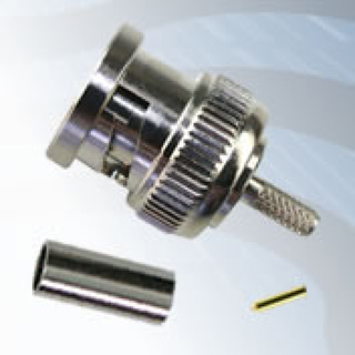 GIGATRONIX BNC Crimp Plug, Integral Pin, Nickel Plated, PTFE Dielectric, RD316