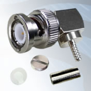 GIGATRONIX BNC Crimp Right Angle Plug, Nickel Plated, RG174, LBC100, RG316