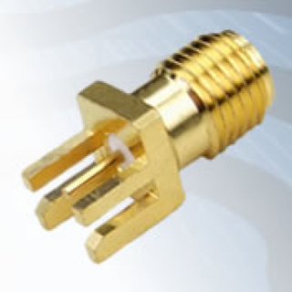 GIGATRONIX SMA End Launch Jack, Gold Plated, 6.35mm x 6.35mm Flange, 1.07mm PCB