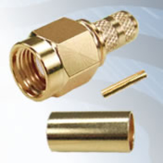 GIGATRONIX SMA Reverse Polarity Crimp Plug, Gold Plated, RG142, RG223, RG400