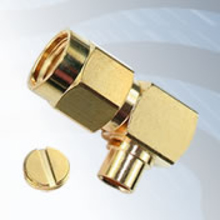GIGATRONIX SMA Solder Right Angle Plug, Gold Plated, RG402, .141 semi-rigid
