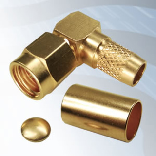 GIGATRONIX SMA Crimp Right Angle Plug, Gold Plated, LBC240