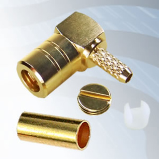 GIGATRONIX SMB Crimp Right Angle Plug, Gold Plated, RD179