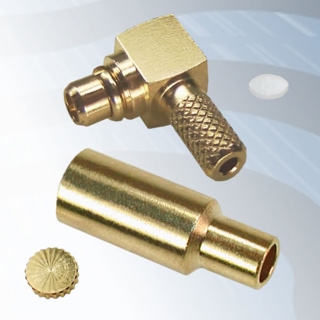 GIGATRONIX MMCX Crimp Right Angle Plug, Gold Plated, RG178