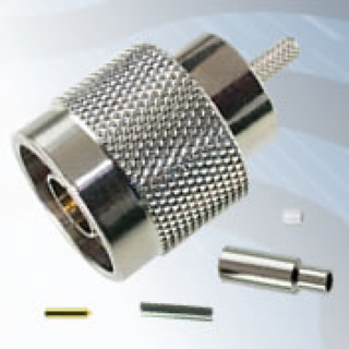 GIGATRONIX N Type Crimp Plug, Nickel Plated, RG178