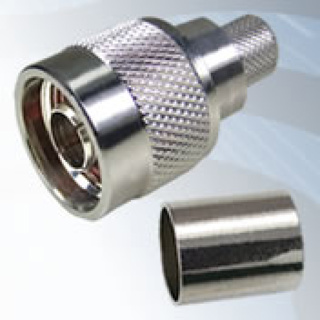 GIGATRONIX N Type Crimp Plug, Nickel Plated, 2 piece with Integral Pin, LBC400, Belden 9913, RA519