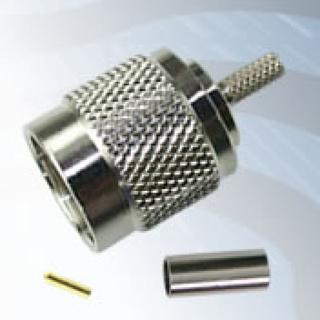 GIGATRONIX TNC Crimp Plug, Integral Pin, Nickel Plated, PTFE Dielectric, RG174, LBC100, RG316