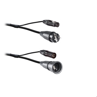 LIVEPOWER Hybrid Audio + Power Cable 3G1,5 Xlr3/Schuko Side Earth 2 Meter