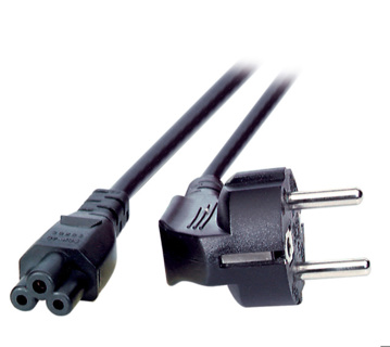 EFB Power Cable CEE 7/7 90°-C5 180° Black, 3 m, 3 x 0.75 mm²