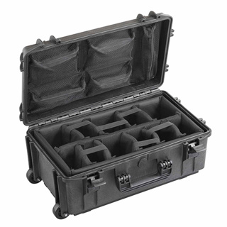 MAX CASES Model: Case MAX 520 Dimensions: 520 x 290 x 200 mm PADDED DIVIDERS + LID ORGANIZER + TROLLEY Colour: Black