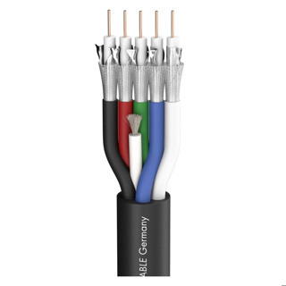 SOMMER CABLE multi video cable Transit 5 HD; 1 x 0,60/2,80; PVC Ø 13,80 mm; Black - 5 Coax