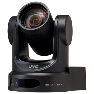 JVC 4K PTZ camera, 12x zoom, NDIHX, SRT, HD-SDI and HDMI output. Black.