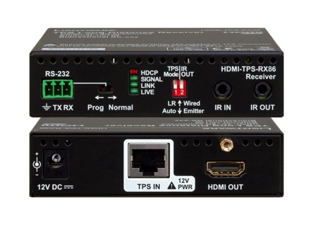 LIGHTWARE HDMI1.4 + RS-232 + bidirectional IR HDBaseT receiver over CATx cable