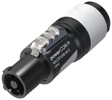NEUTRIK NAC3FXXB-W-S powerCON 20A Lockable Cable Connector Grey, Power OUT, Screw terminal, 6-12mm Ø cable