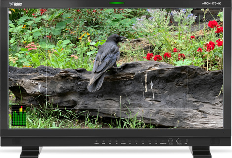 WOHLER 17" 4K HDR Video Monitor, 2 x 12G/6G/3G/HD/SD-SDI , 2 x 3G/HD/SD-SDI , HDMI and SFP+ Cage Inputs. Audio Metering, Quad View ,Waveform and Vectorscope .