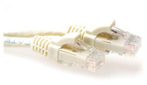 ACT Ivory 3 meter U/UTP CAT6 patch cable snagless with RJ45 connectors