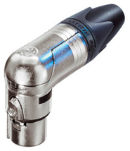 NEUTRIK NC4FRX 4 pole right angle XLR female cable connector, Nickel housing & Silver contacts