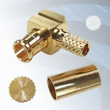 GIGATRONIX MCX Crimp Right Angle Plug, Gold Plated, Belden RG179DT, RG179