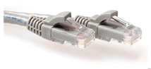 ACT Grey 3 meter U/UTP CAT6A patch cable snagless with RJ45 connectors