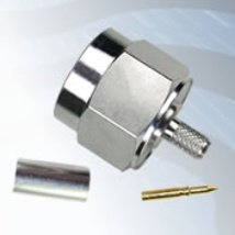 GIGATRONIX N Type Crimp Plug, Tri-Alloy Plated, Hex Coupling Nut, RG58, RG223, LBC195, URM43
