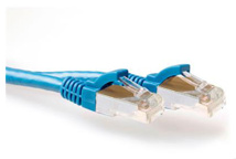 ACT Blue 0.5 meter SFTP CAT6A patch cable snagless with RJ45 connectors