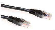 ACT Black 2 meter U/UTP CAT6 patch cable with RJ45 connectors