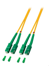 EFB Duplex Jumper SC/APC-SC/APC 9/125µ, OS2,  LSZH, yellow, 3.0mm, 0.5m