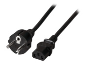 EFB Power cable, 2m, black Schuko-plug/IEC-Adapter