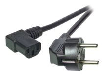 EFB Power Cable Schuko 90°-C13 90° , black, 2 m, 3 x 0.75 mm²