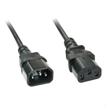 LINDY 2m C14 to C13 Mains Extension Cable, black