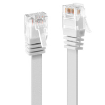 LINDY 0.3m Cat.6 U/UTP Flat Network Cable, White