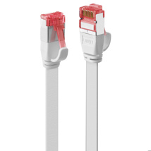 LINDY 0.3m Cat.6 U/FTP Flat Network Cable, White