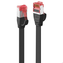 LINDY 0.3m Cat.6 U/FTP Flat Network Cable, Black