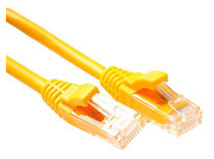 ACT Yellow 3 meter U/UTP CAT5E patch cable component level with RJ45 connectors