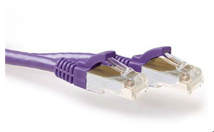 ACT Purple 5.00 meter SFTP CAT6A patch cable snagless with RJ45 connectors