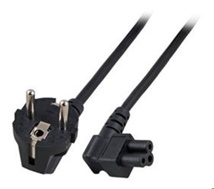 ACT Powercord mains connector CEE 7/7 male (angled) - C5 (angled) black 1.8 m
